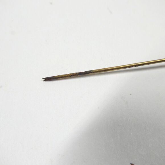 Canada Military Brass Button Hatpin Vintage 8" Stick Pin Canadian - Picture 6 of 7